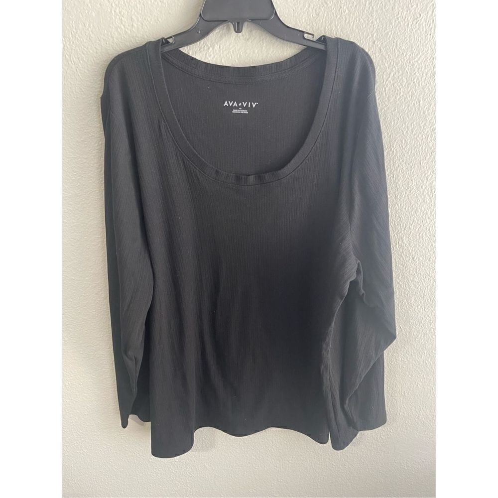 ❤️Ava & Viv Scoop Neck Ribbed Long Sleeve Top
4X
